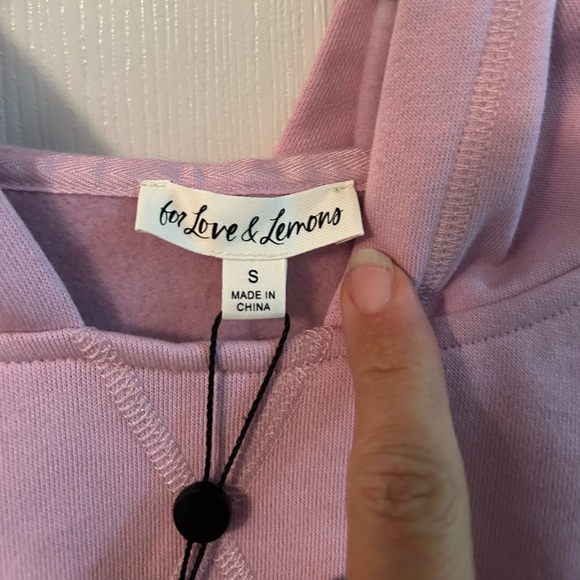 For Love And Lemons Light Purple Cropped Hoodie - Picture 5 of 7